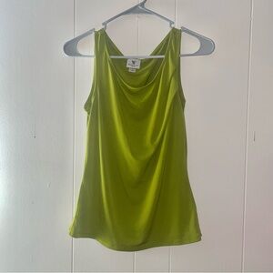 Worthington Lime Green Draped Tank Top